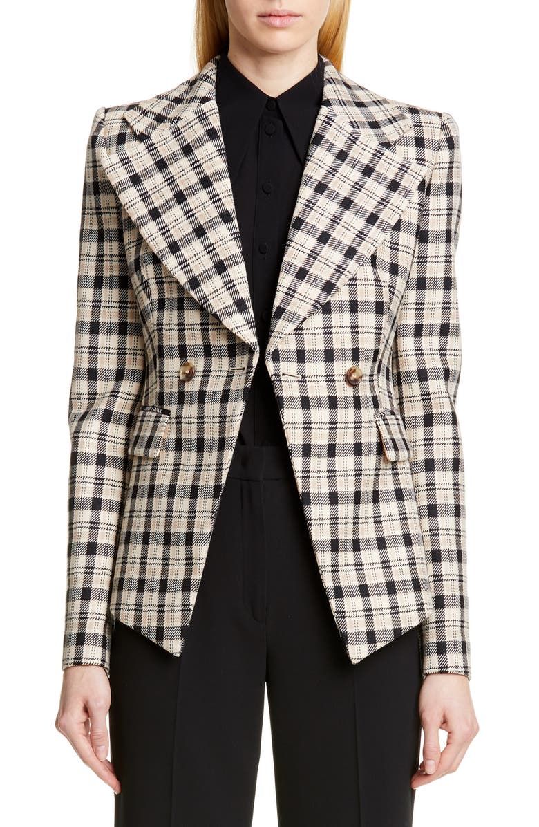 Michael Kors Collection Double Breasted Plaid Blazer, Main, color, 