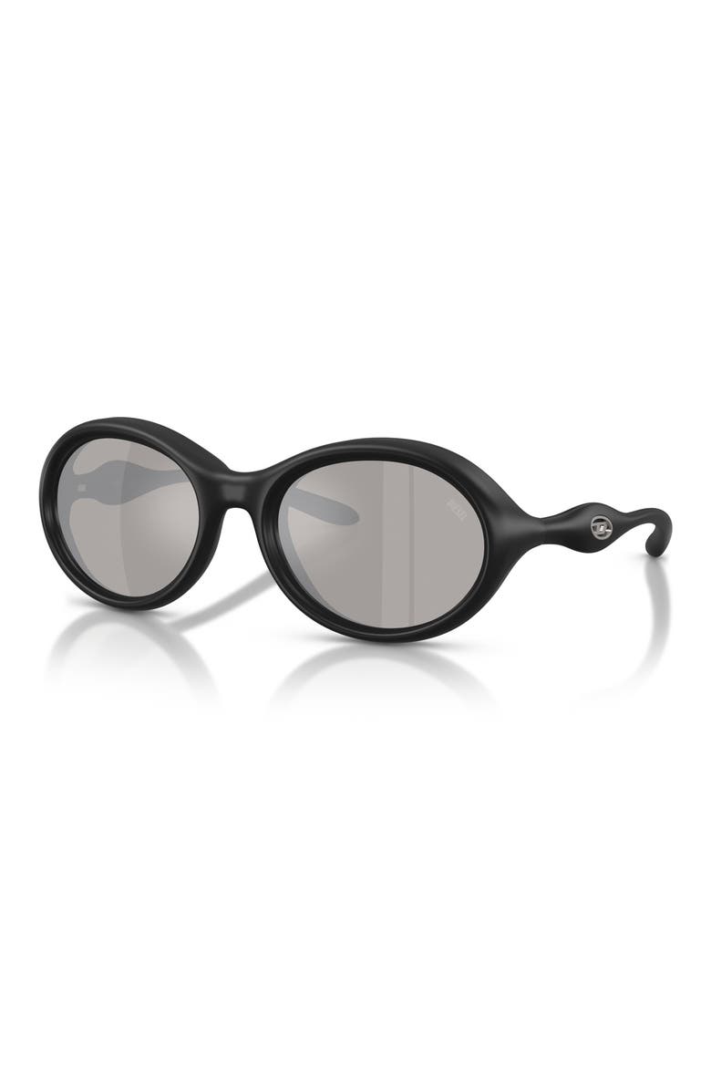 DL3009U 55mm Oval Sunglasses, Alternate, color, BLACK MATTE / GREY BLACK