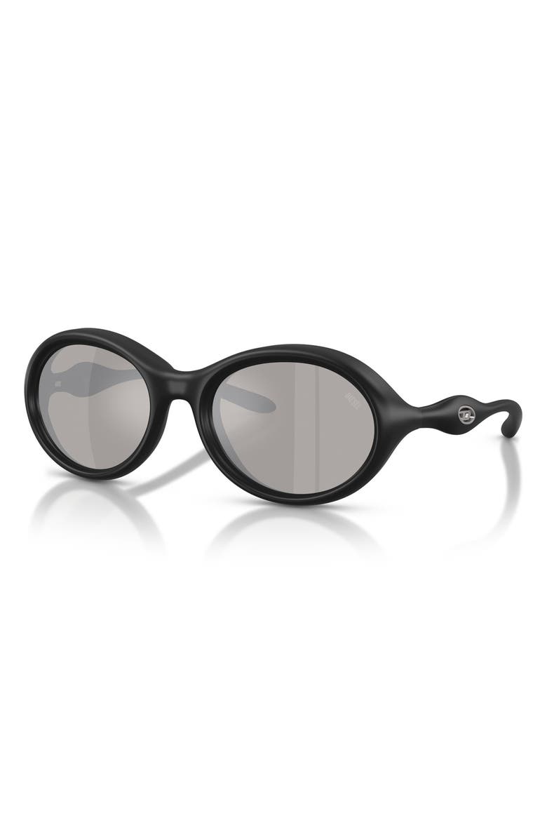 DIESEL<sup>®</sup> DL3009U 55mm Oval Sunglasses, Alternate, color, Black Matte / Grey Black