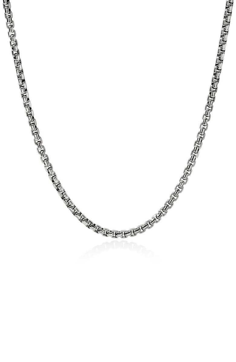 John Hardy Box Chain Necklace, 3.7mm, Main, color, Sterling Silver
