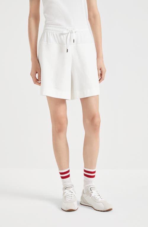 Shop Brunello Cucinelli Paneled Track Shorts In White