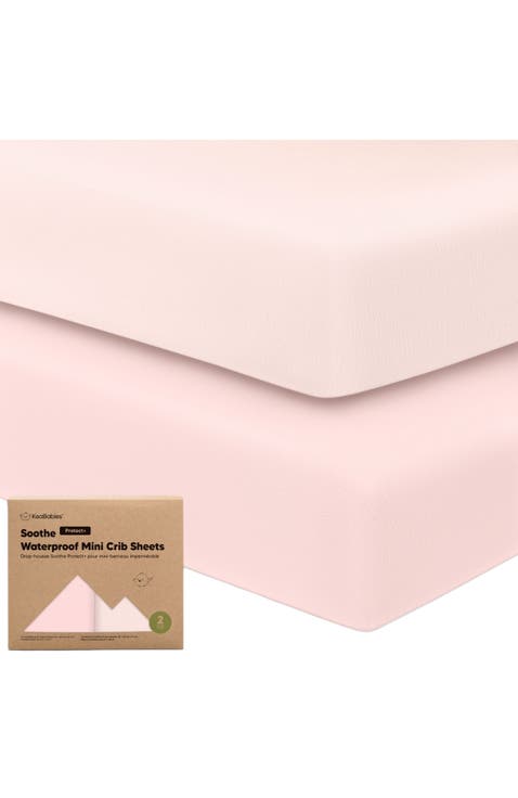 2-Pack Soothe [Protect+] Waterproof Mini Crib Sheets