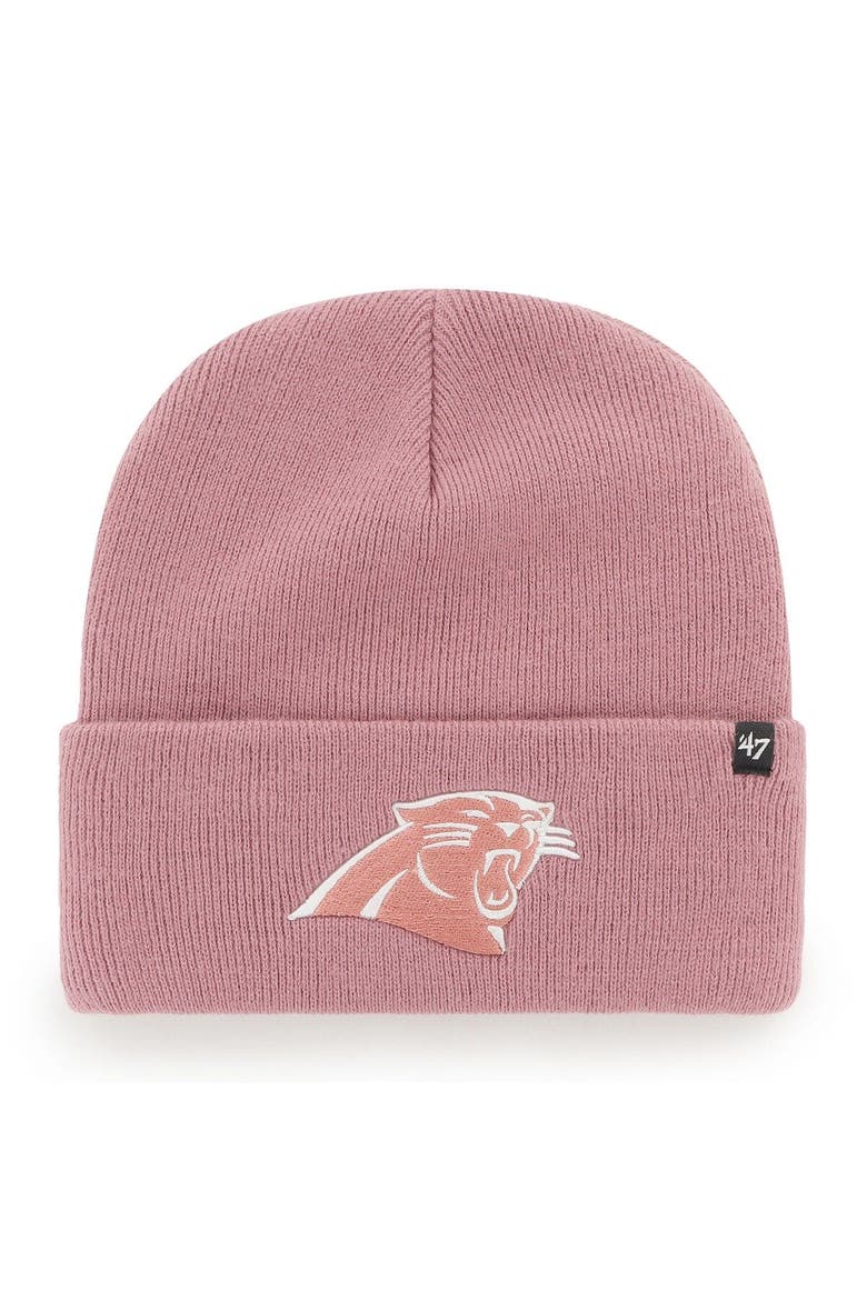 Women's '47  Pink Carolina Panthers Haymaker Cuffed Knit Hat, Main, color, Pink