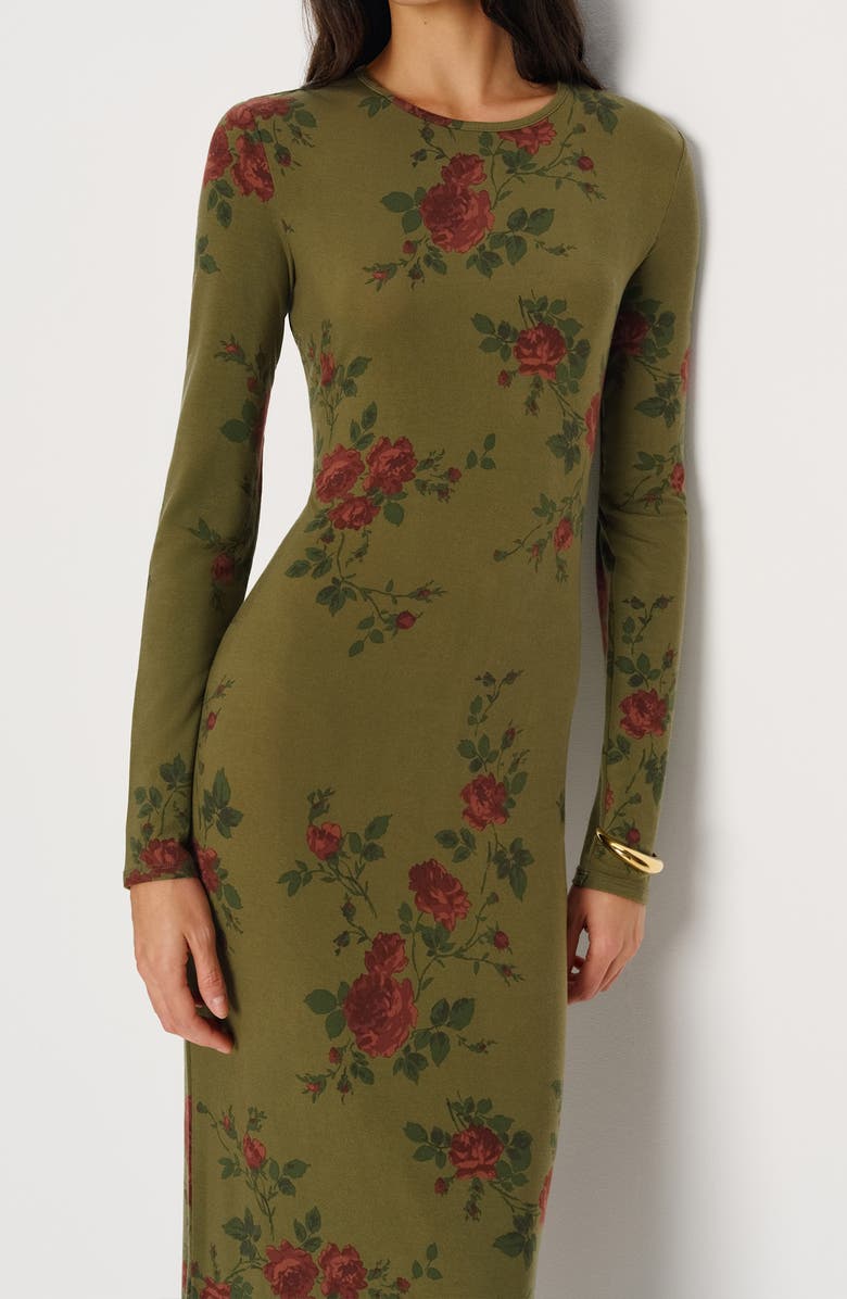 Reformation Tommie Floral Long Sleeve Knit Dress, Alternate, color, Haiku