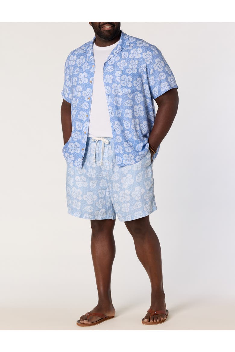 Big & Tall Surfside Pull-On Linen Shorts V2, Alternate, color, FLORAL COASTLINE