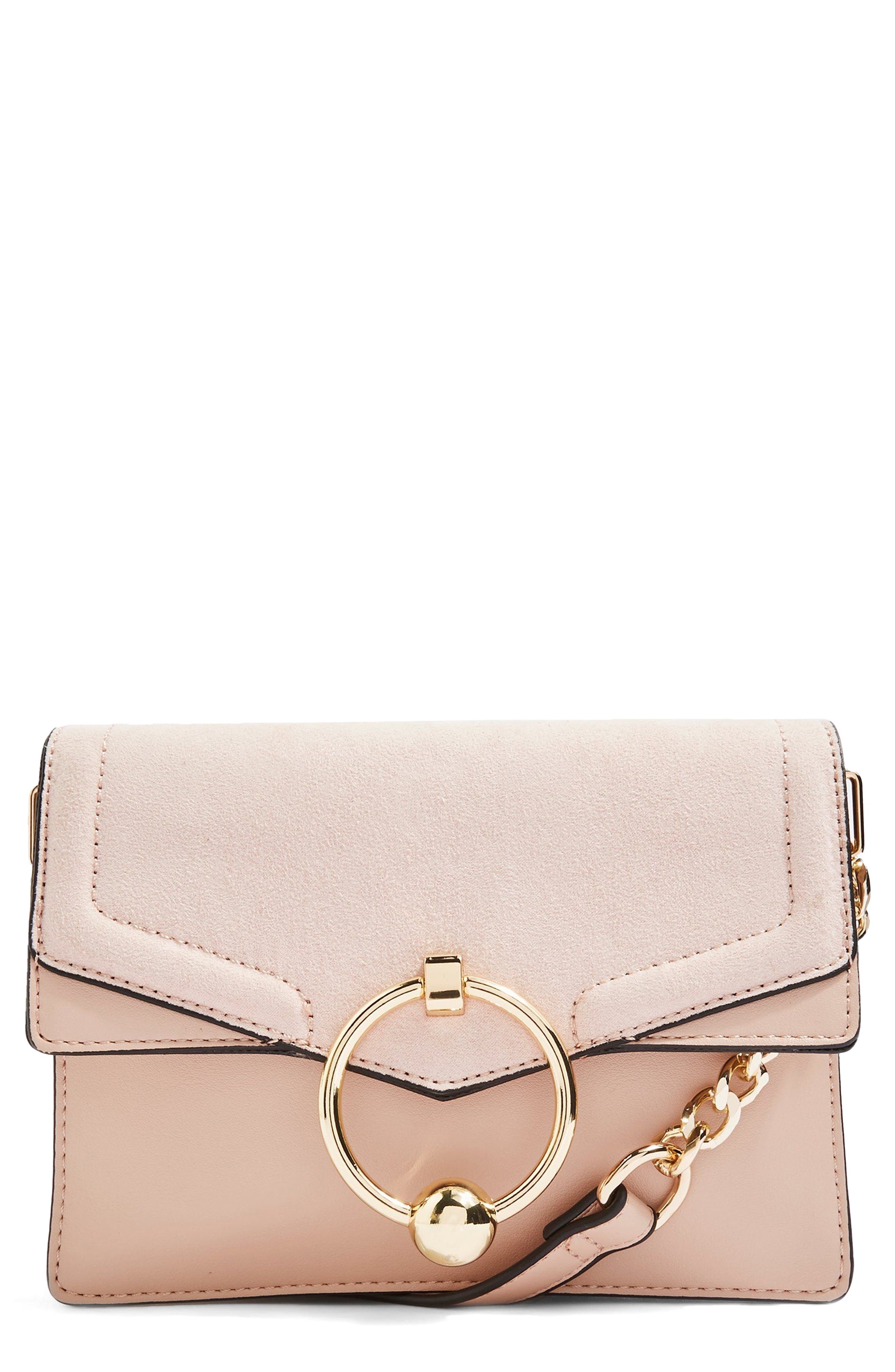 Topshop Seline Faux Leather Crossbody Bag, Main, color, 