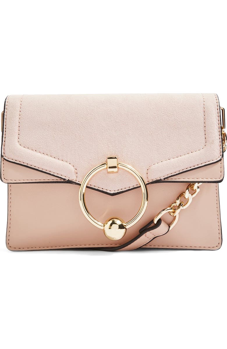 Topshop Seline Faux Leather Crossbody Bag, Main, color,