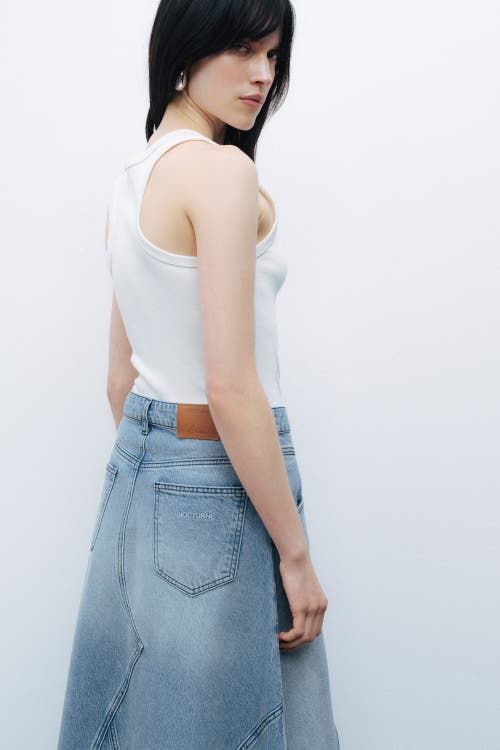 NOCTURNE NOCTURNE SLIT DETAILED MAXI DENIM SKIRT
