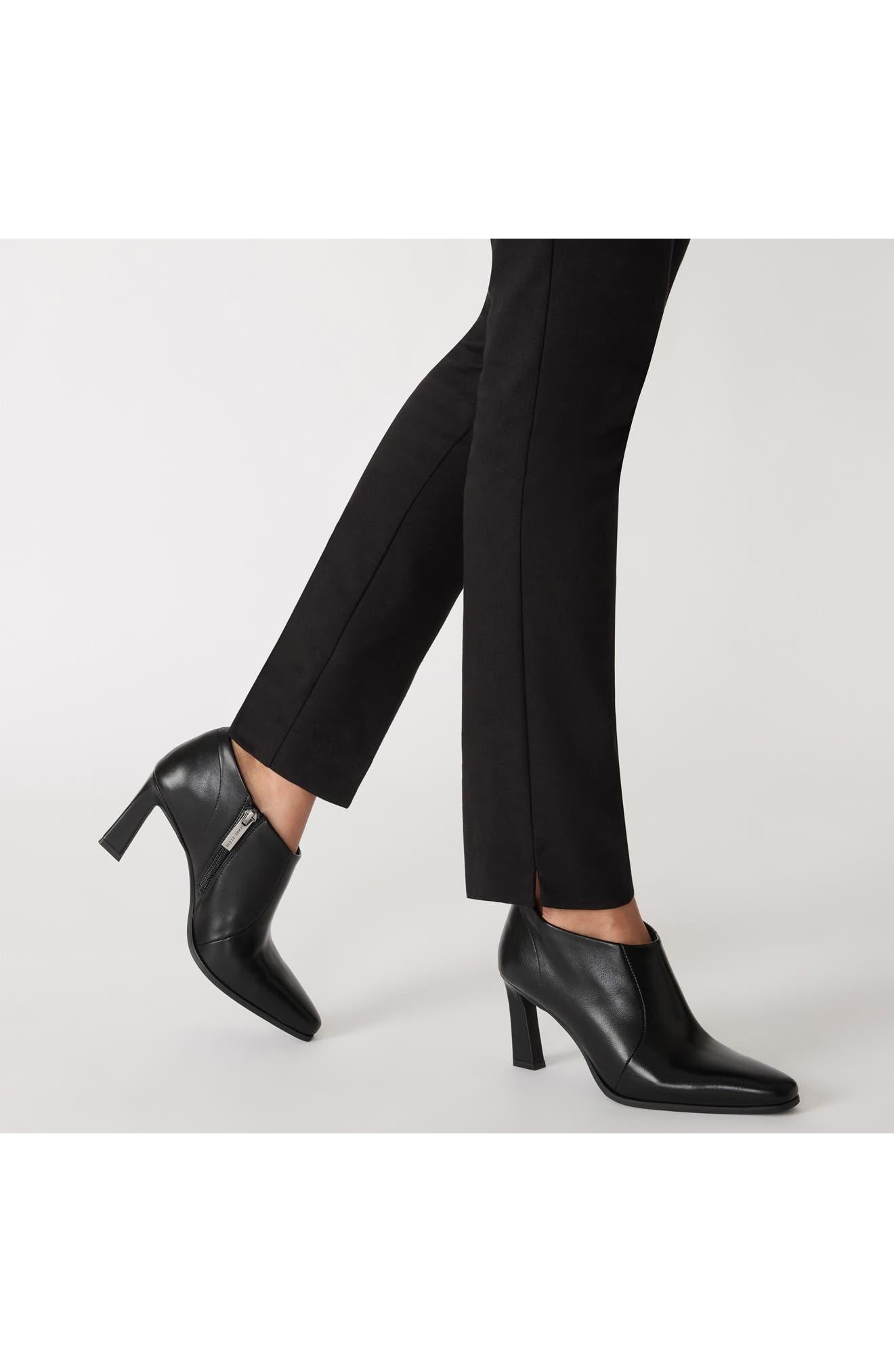 Crush Faux Leather Bootie, Alternate, color, BLACK SMOOTH
