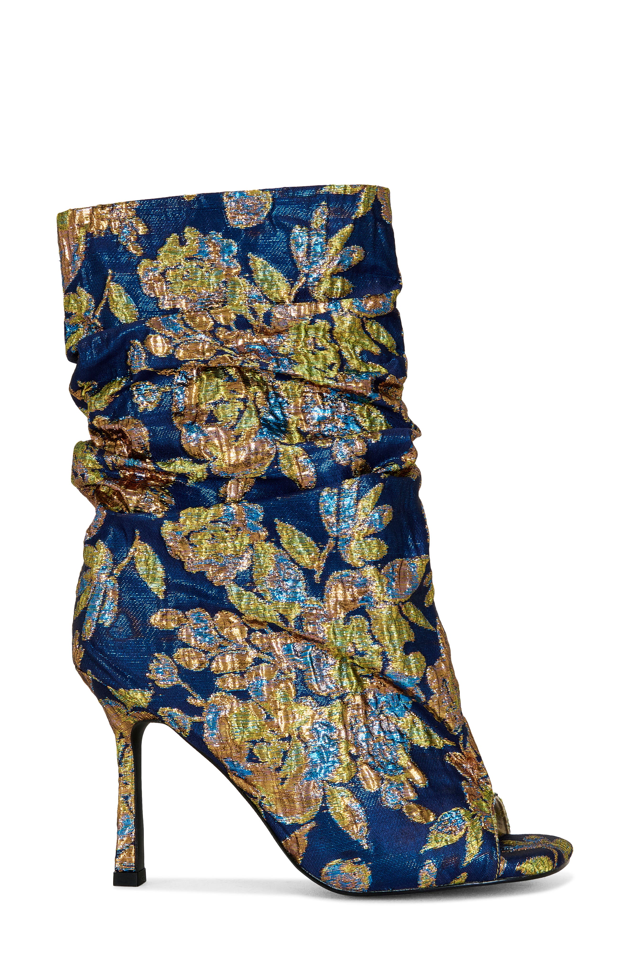 AZALEA WANG Rozsi Open Toe Slouch Bootie, Alternate, color, Blue Multi