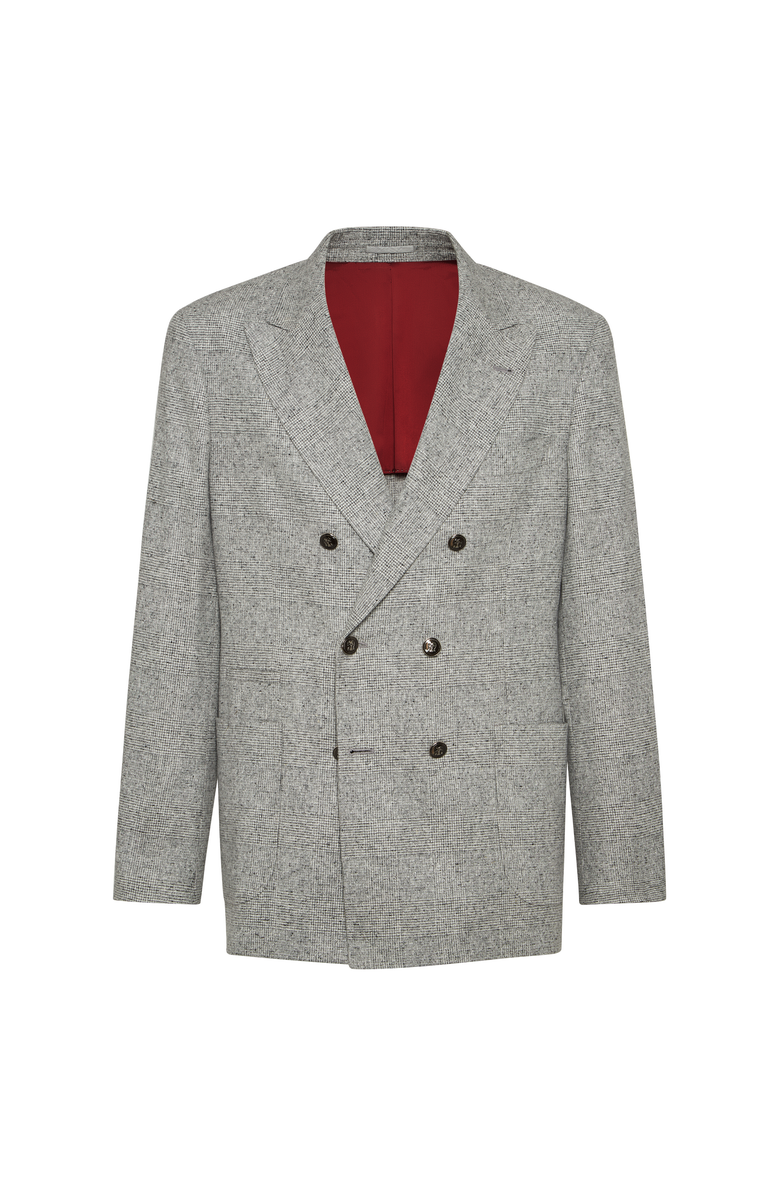 Brunello Cucinelli Prince of Wales deconstructed blazer, Main, color, Light Grey