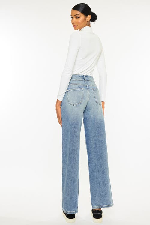 Kancan Promise High Rise Wide Leg Jeans In Medium Wash