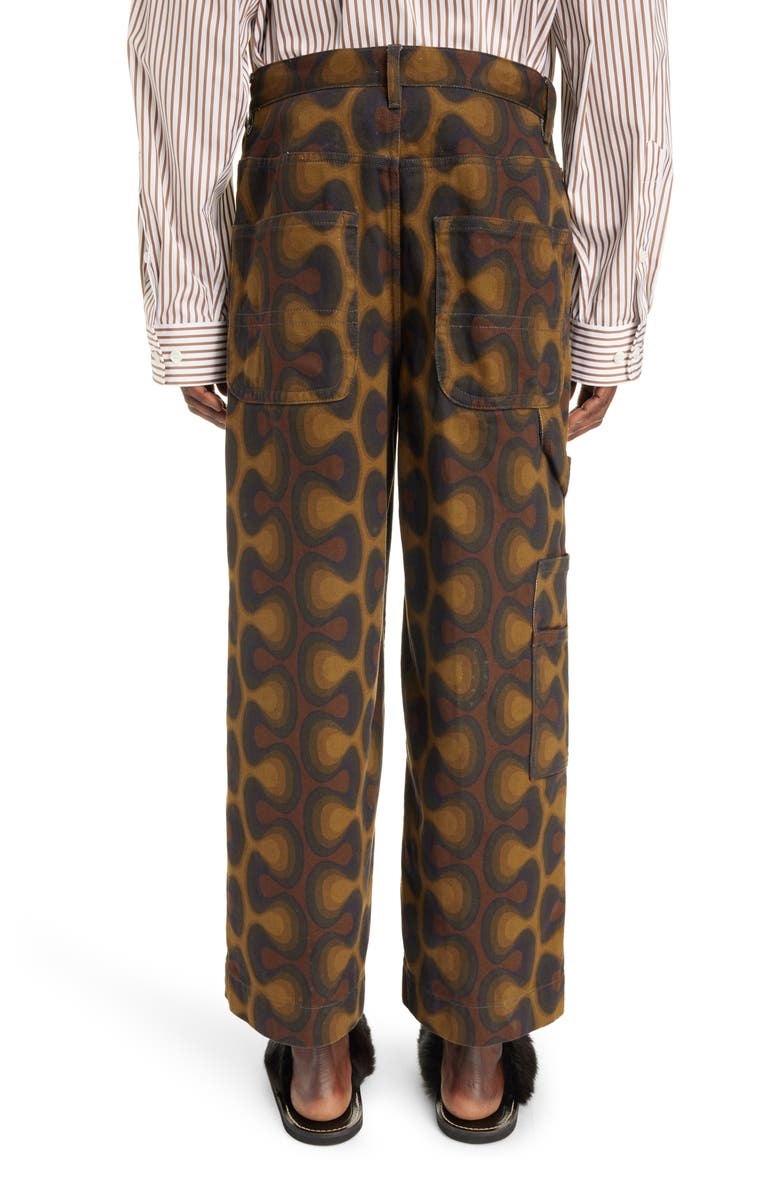 Dries Van Noten Pip Wave Print Nonstretch Denim Straight Leg Jeans, Alternate, color,