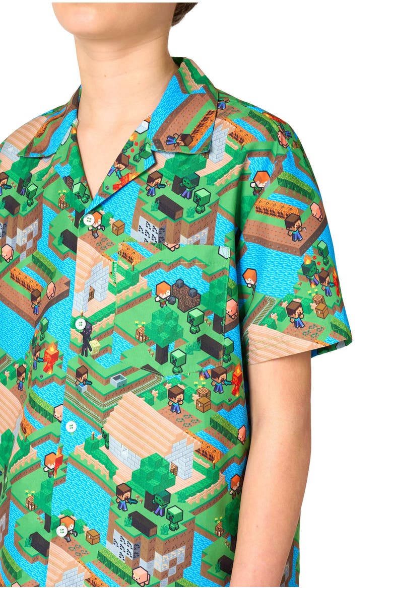 Kids' Minecraft - Overworld Shirt & Shorts Set, Alternate, color, Green