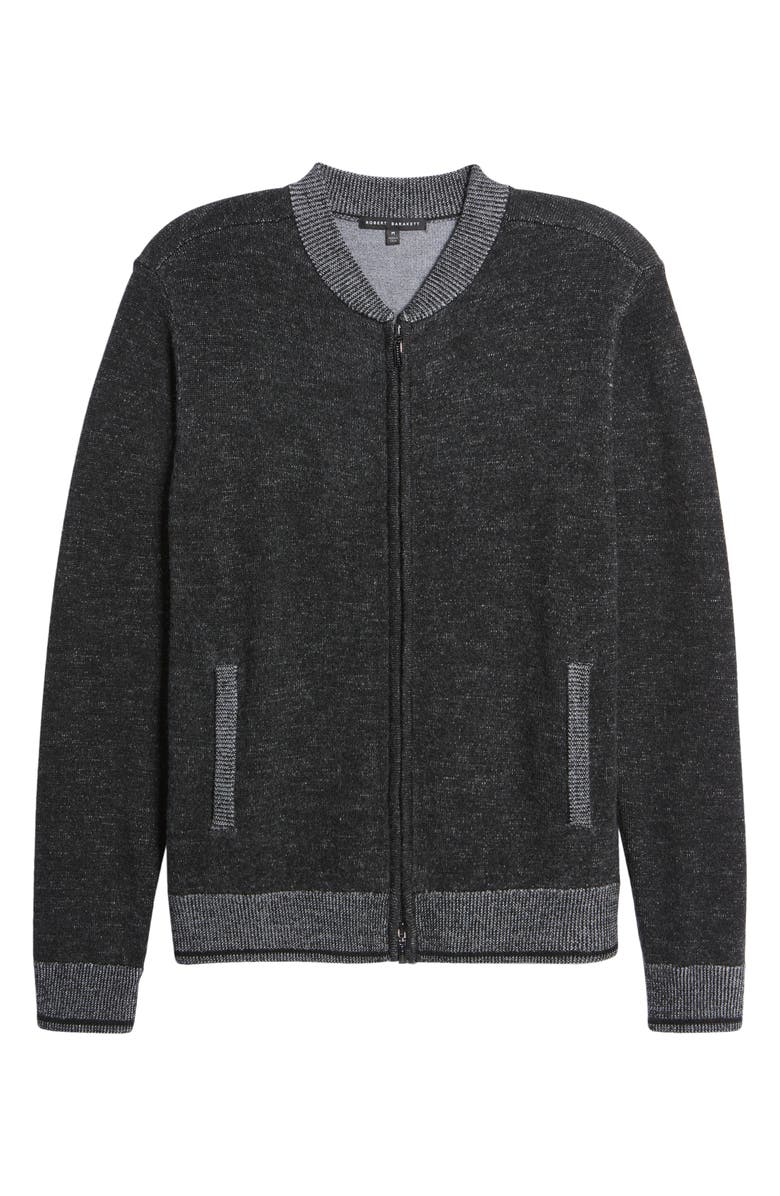 Robert Barakett Vulcan Baseball Sweater Jacket, Alternate, color, Black