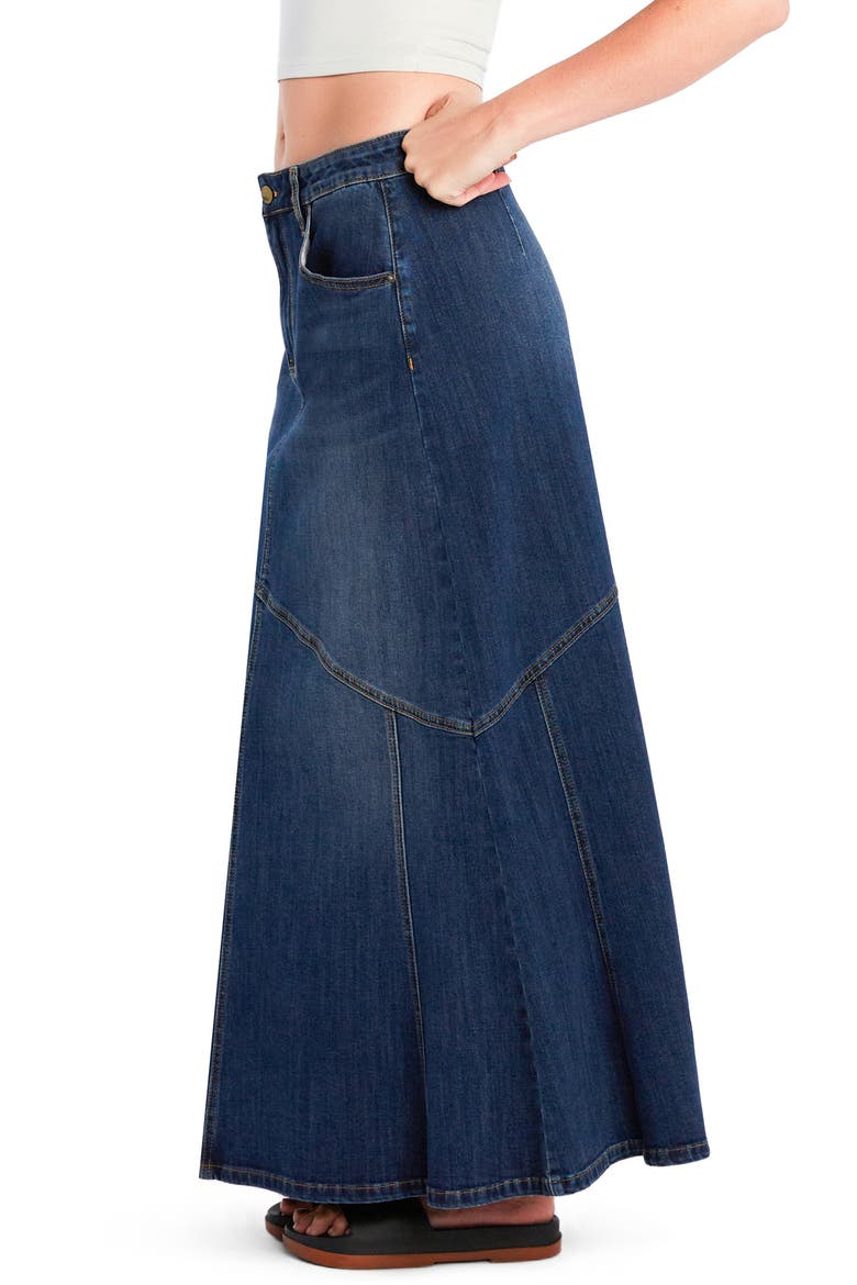 Seamed Denim Maxi Skirt, Alternate, color, VINTAGE BLUE