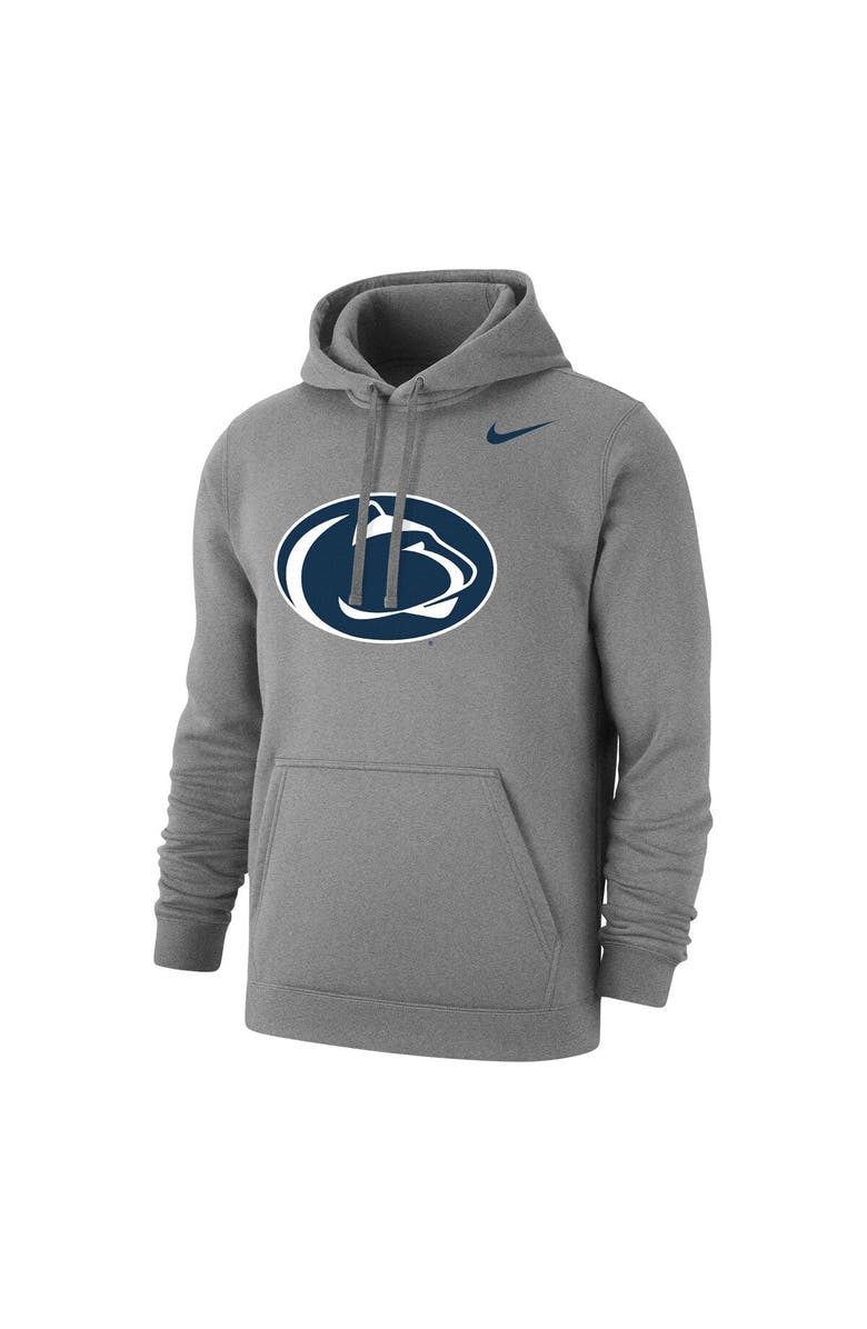 Nike Men's Nike Heather Gray Penn State Nittany Lions Logo Club Pullover Hoodie, Alternate, color, 
