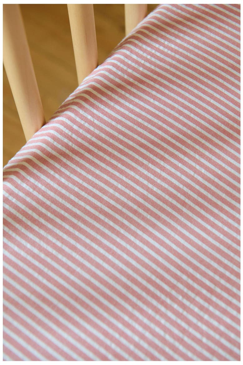 Organic Cotton Seersucker Crib Sheet, Alternate, color, ANCHOR RED