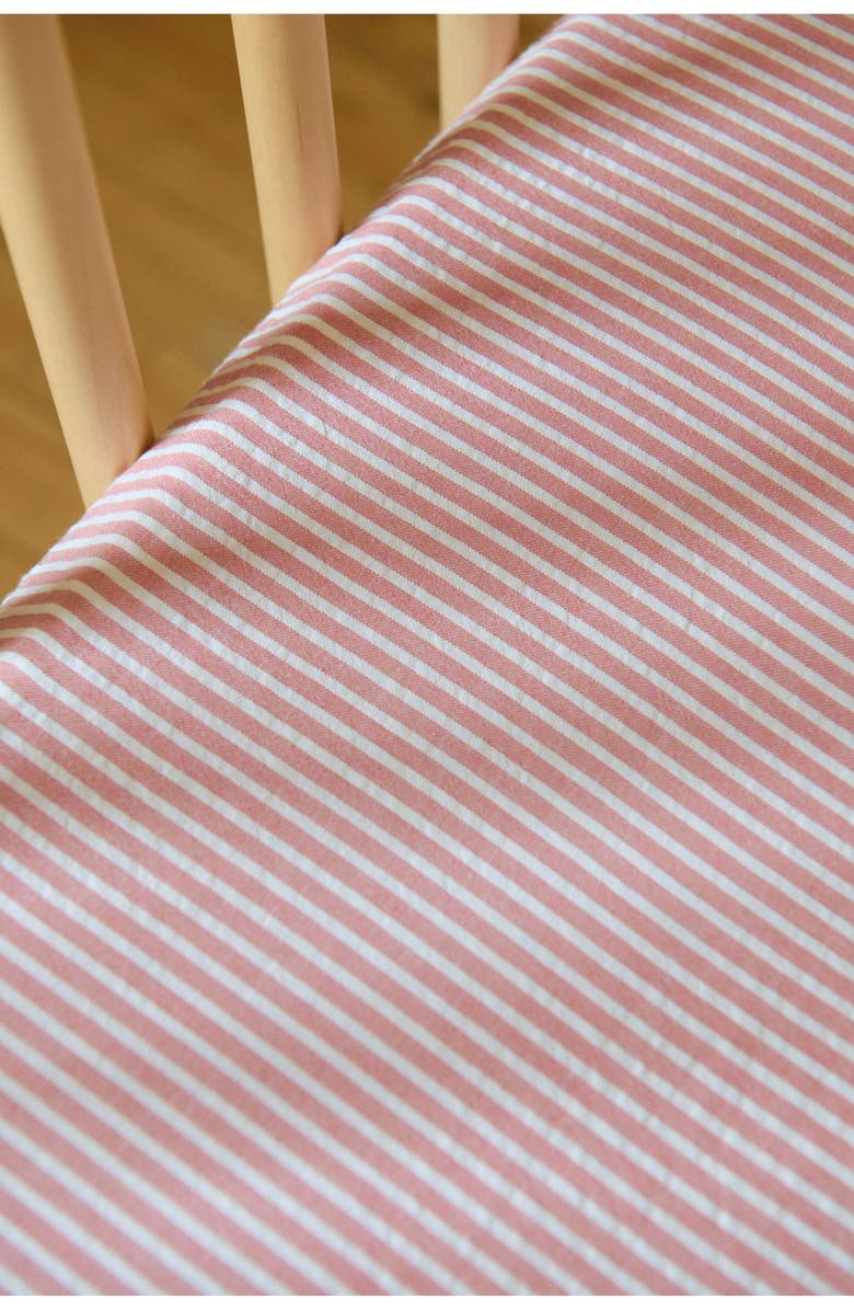 Pehr Organic Cotton Seersucker Crib Sheet, Alternate, color, Anchor Red