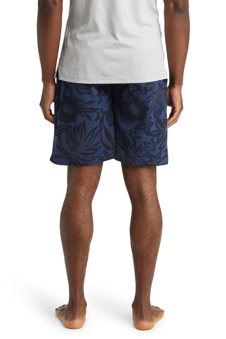 La Palmera Floral Lounge Shorts, Alternate, color, INDIGO LEAF