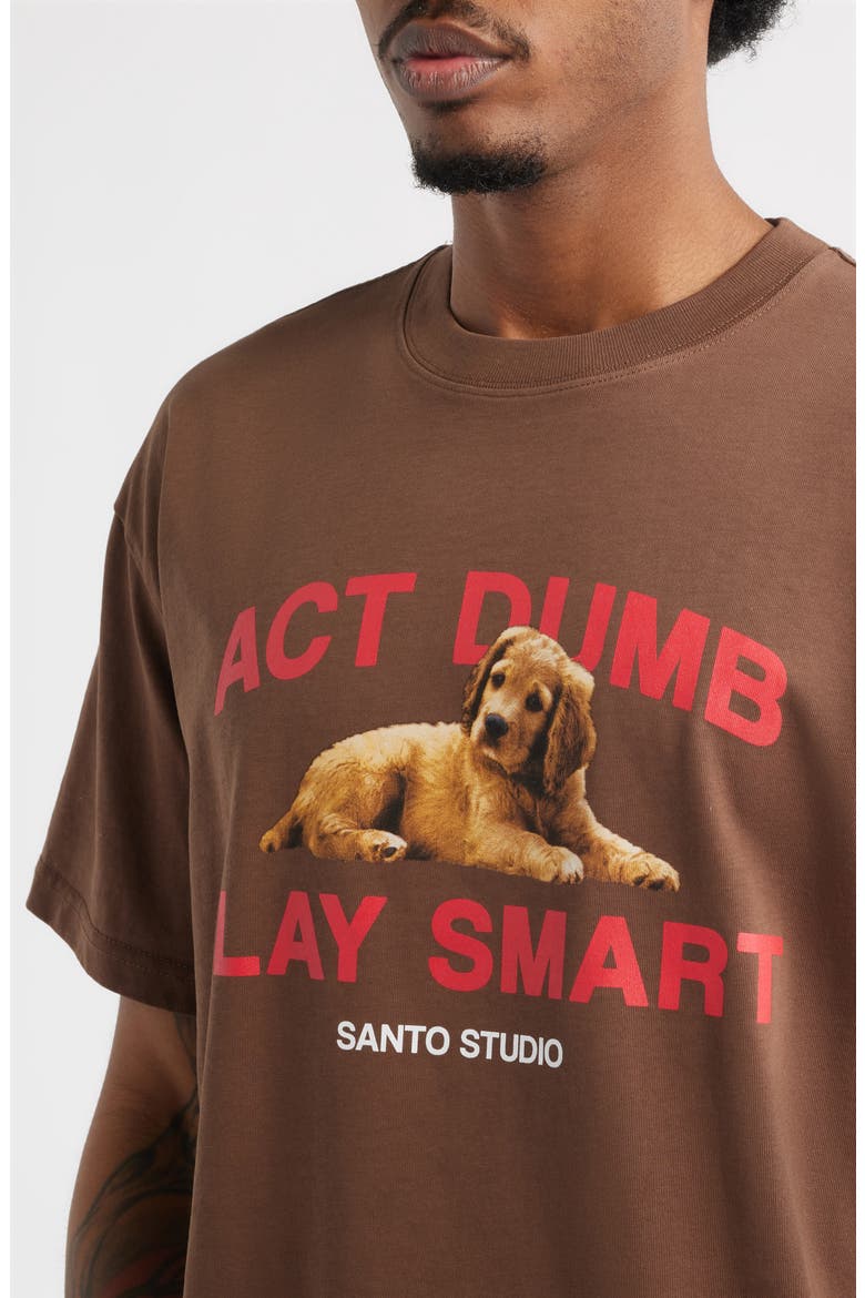 Act Dumb Play Smart Graphic T-Shirt, Alternate, color, BROWN