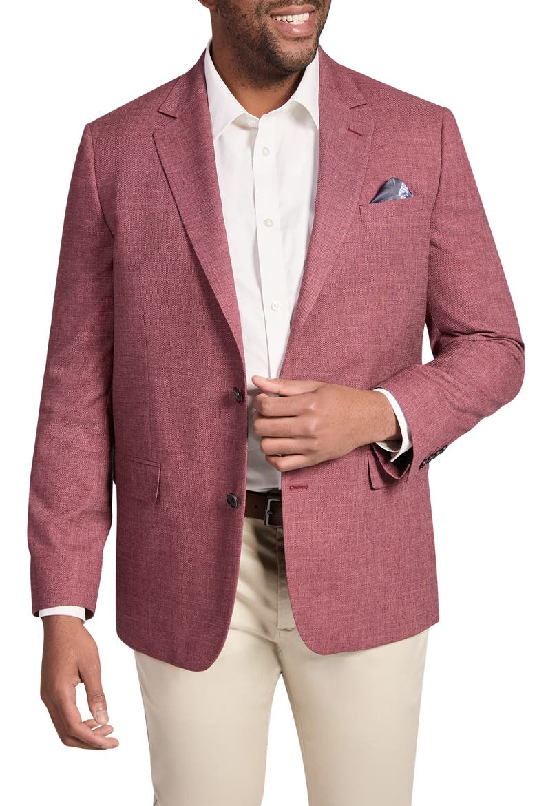 Blake Regular Fit Red Slub Stretch Sport Coat, Main, color, RASPBERRY
