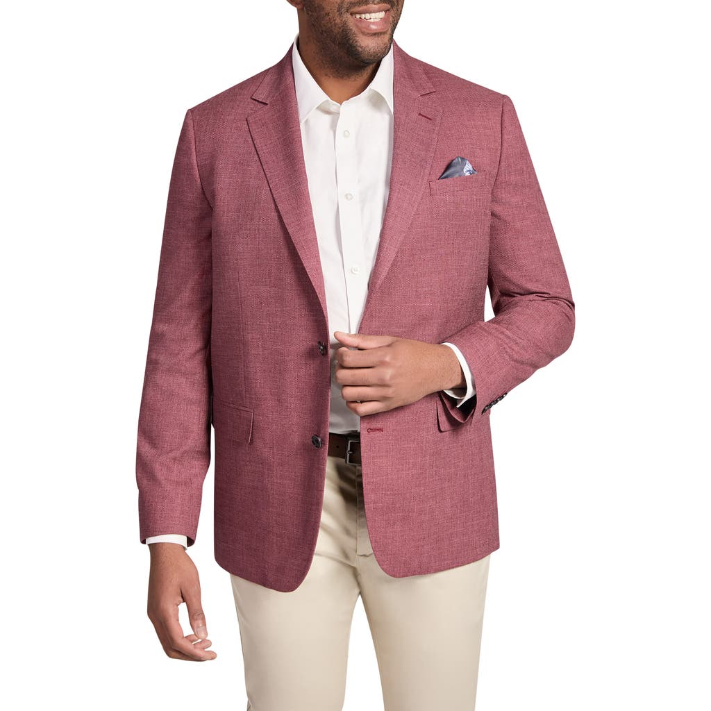 Johnny Bigg Blake Regular Fit Red Slub Stretch Sport Coat