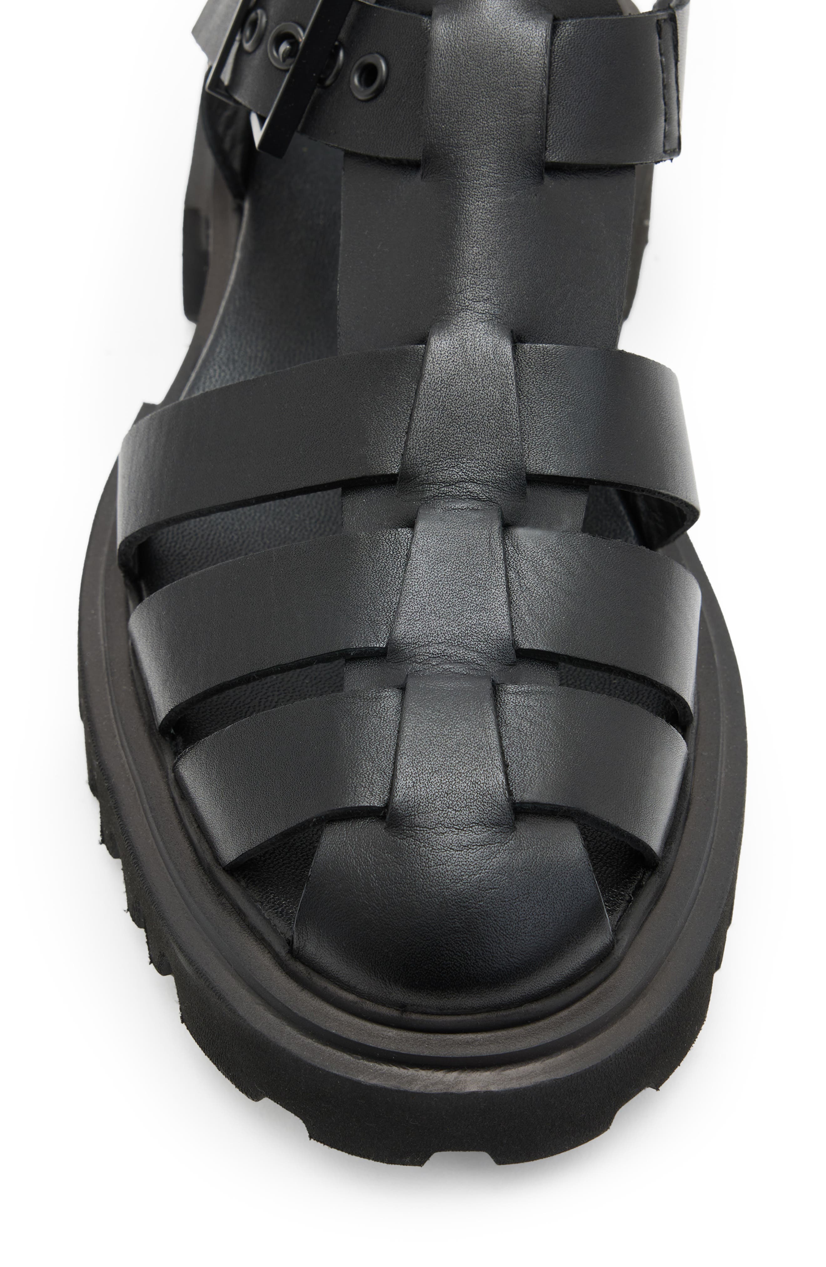 Nessa Fisherman Sandal, Alternate, color, BLACK