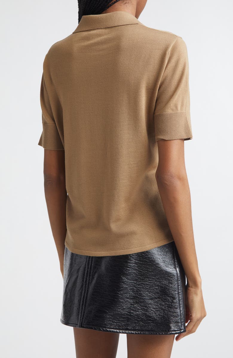 Courrèges Merino Wool Polo, Alternate, color, Sandy Brown
