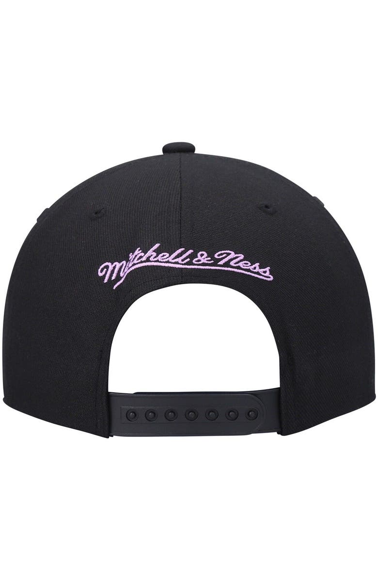 Mitchell & Ness Men's Mitchell & Ness Black Los Angeles Lakers Hardwood Classics Front Loaded Snapback Hat, Alternate, color, 