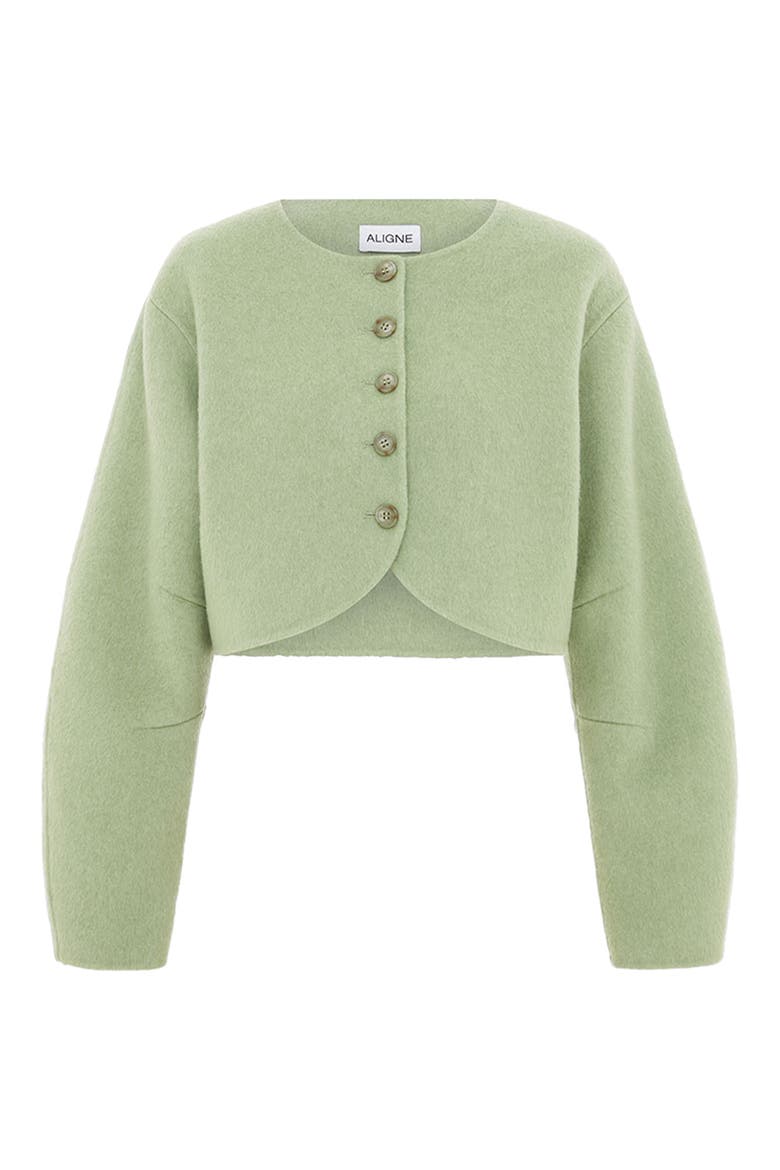 Angelina Wool Blend Crop Jacket, Alternate, color, MINT