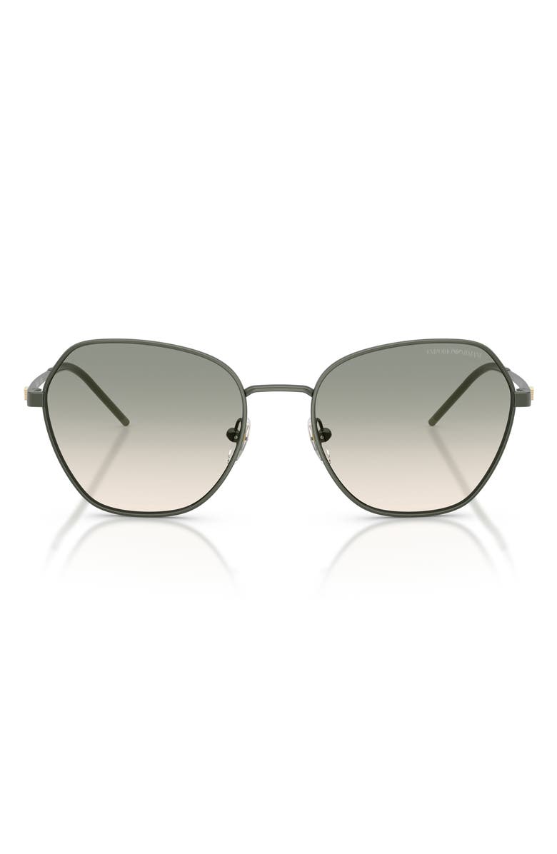 Emporio Armani 55mm Irregular Sunglasses, Main, color, Agave / Brown Gradient Green