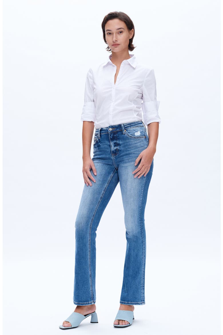 High Waist Flare Jeans, Alternate, color, MEDIUM BLUE