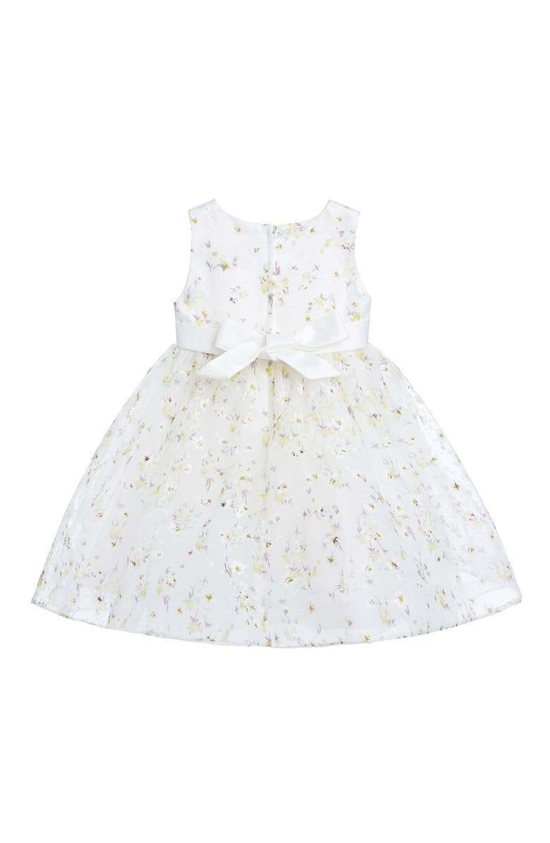 Tulleen Floral Patterned Bow Dress, Alternate, color, Ivory