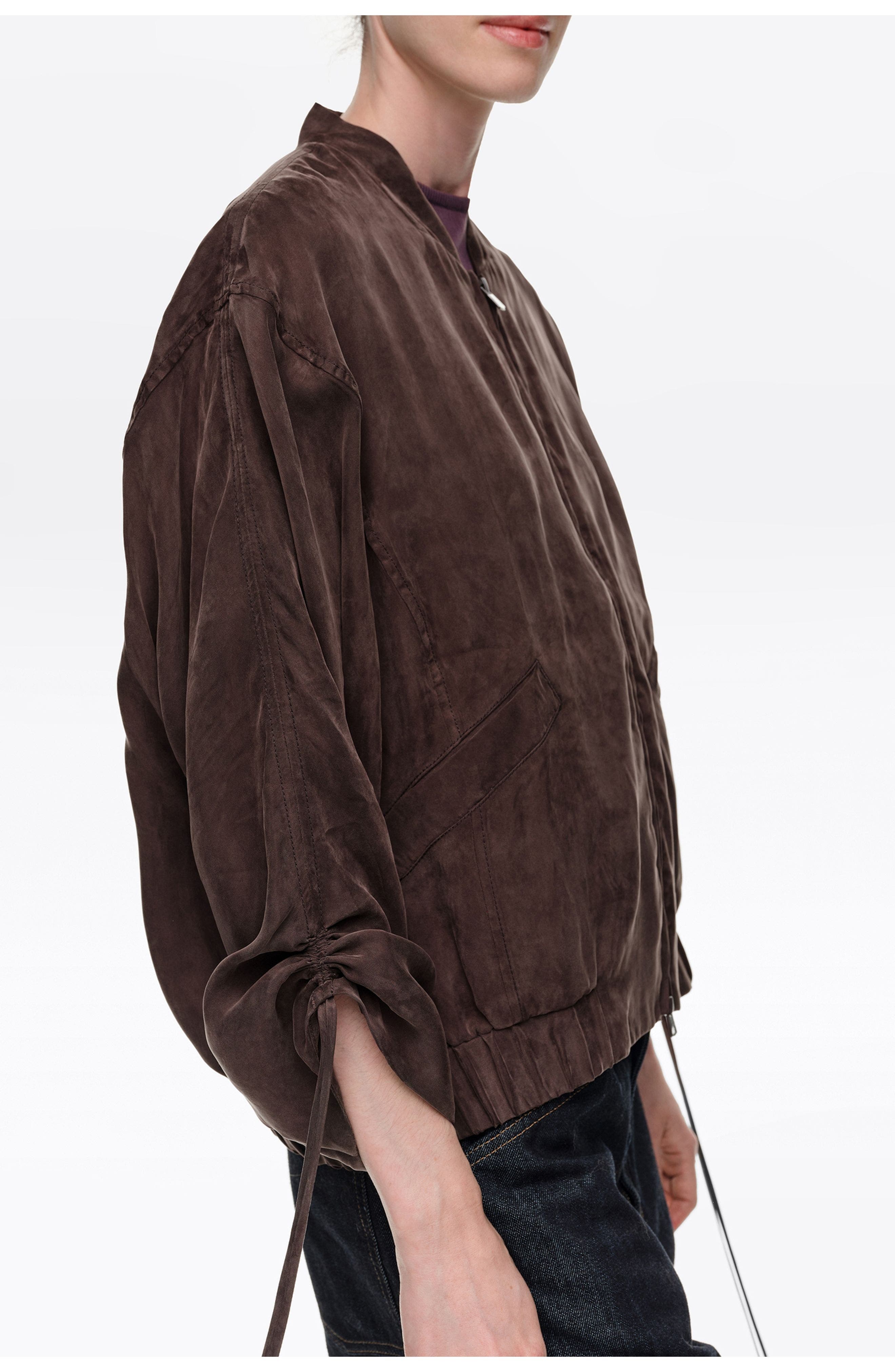 BIMBA Y LOLA Fluid Cropped Bomber Jacket (Women) | Nordstrom