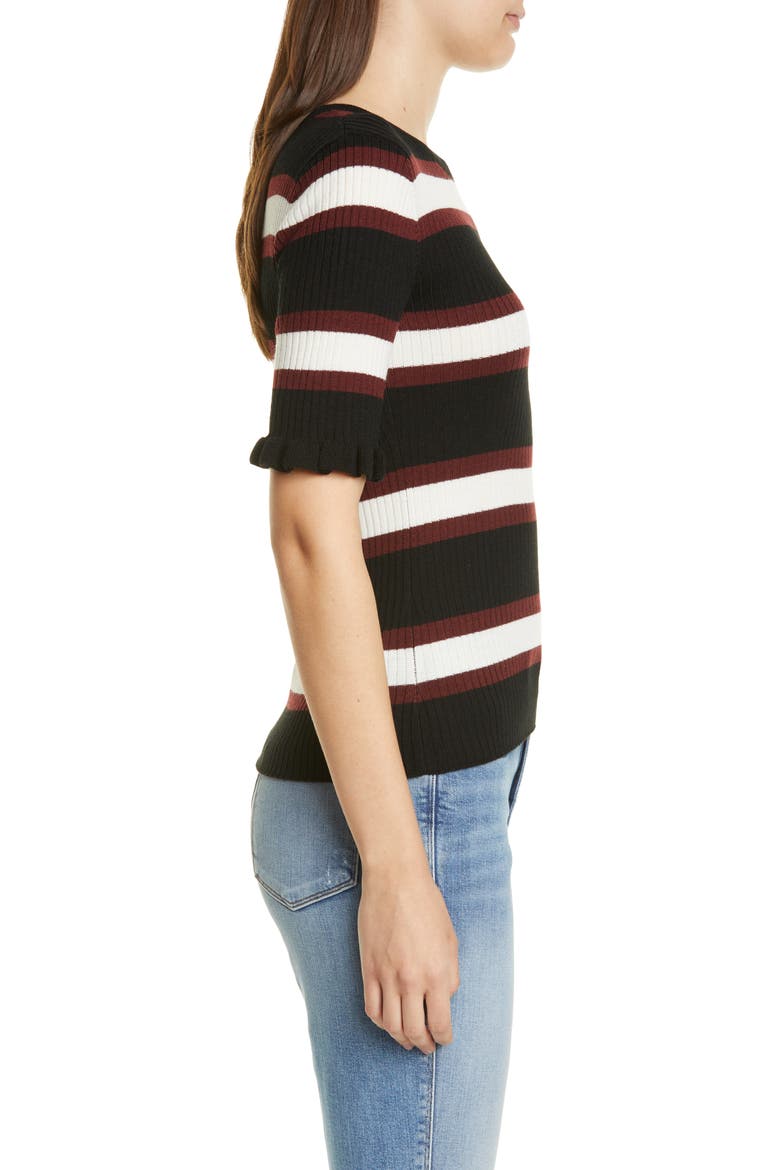 '70s Ruffle Cuff Wool Blend Sweater (Nordstrom Exclusive), Alternate, color, NOIR MULTI