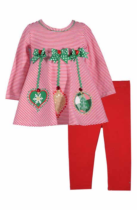 Bonnie Jean Kids' Long Sleeve Stripe Tunic & Leggings Set
