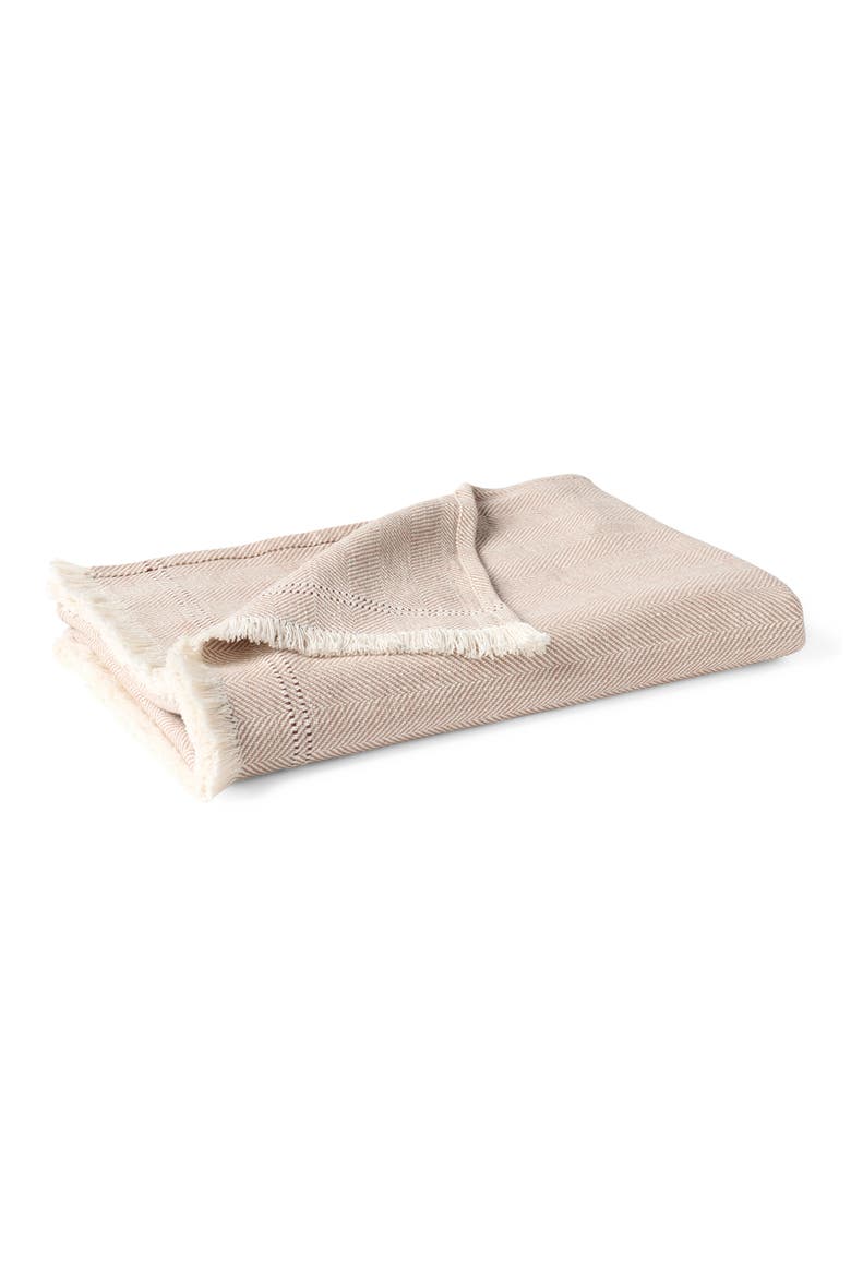 Canyon Organic Cotton Throw Blanket, Main, color, PRALINE HERRINGBONE