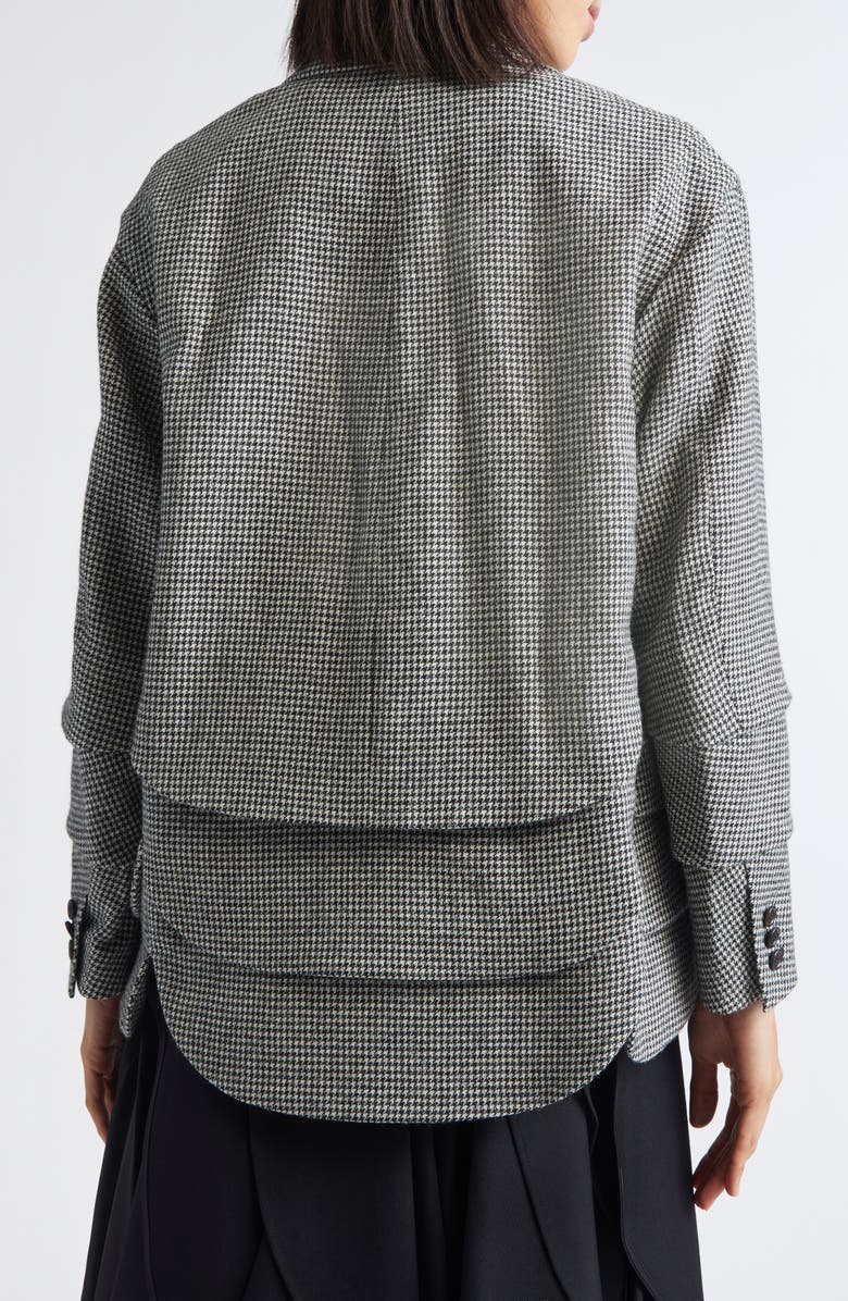 Noir Kei Ninomiya Houndstooth Wool Blend Tweed Blazer, Alternate, color, Black X White