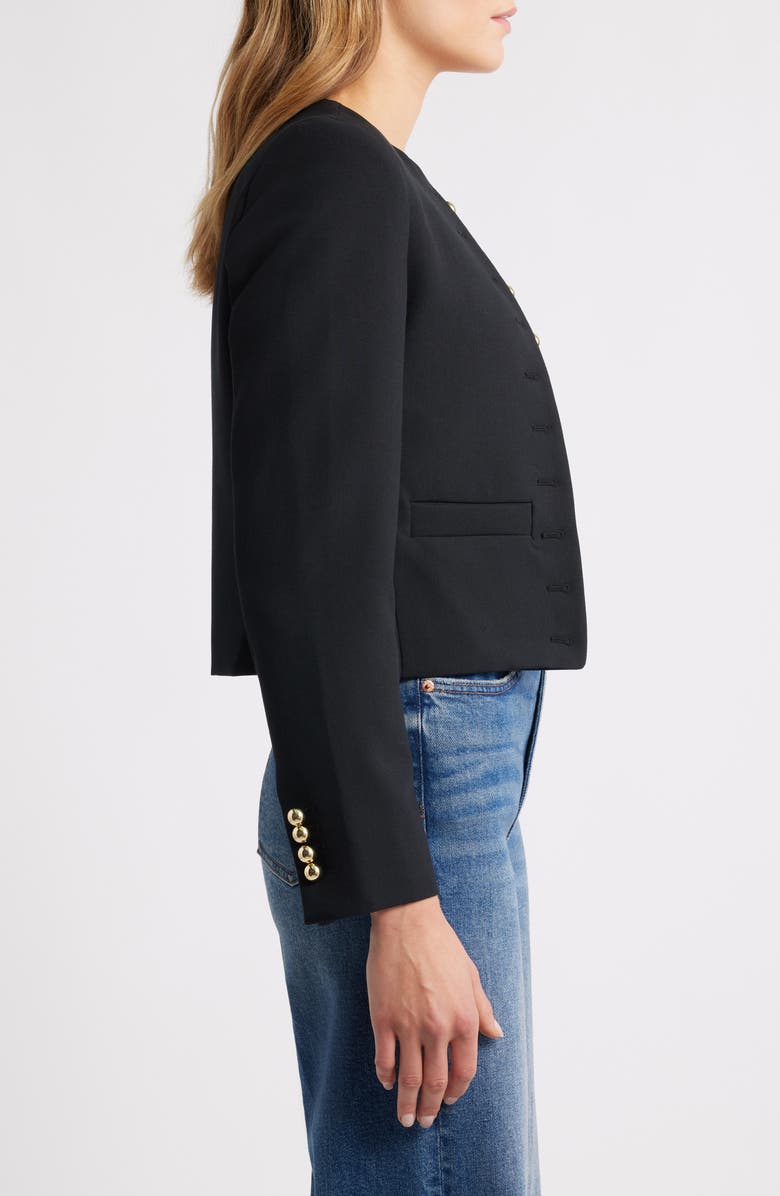 MANGO Grace Crop Jacket, Alternate, color, Black