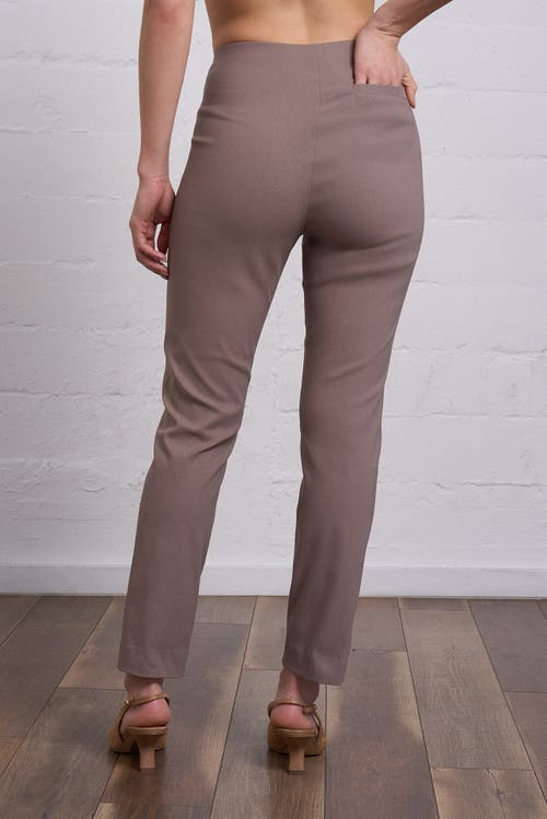 Franne Golde Slim Ankle Stretch Magic Pant In Brown