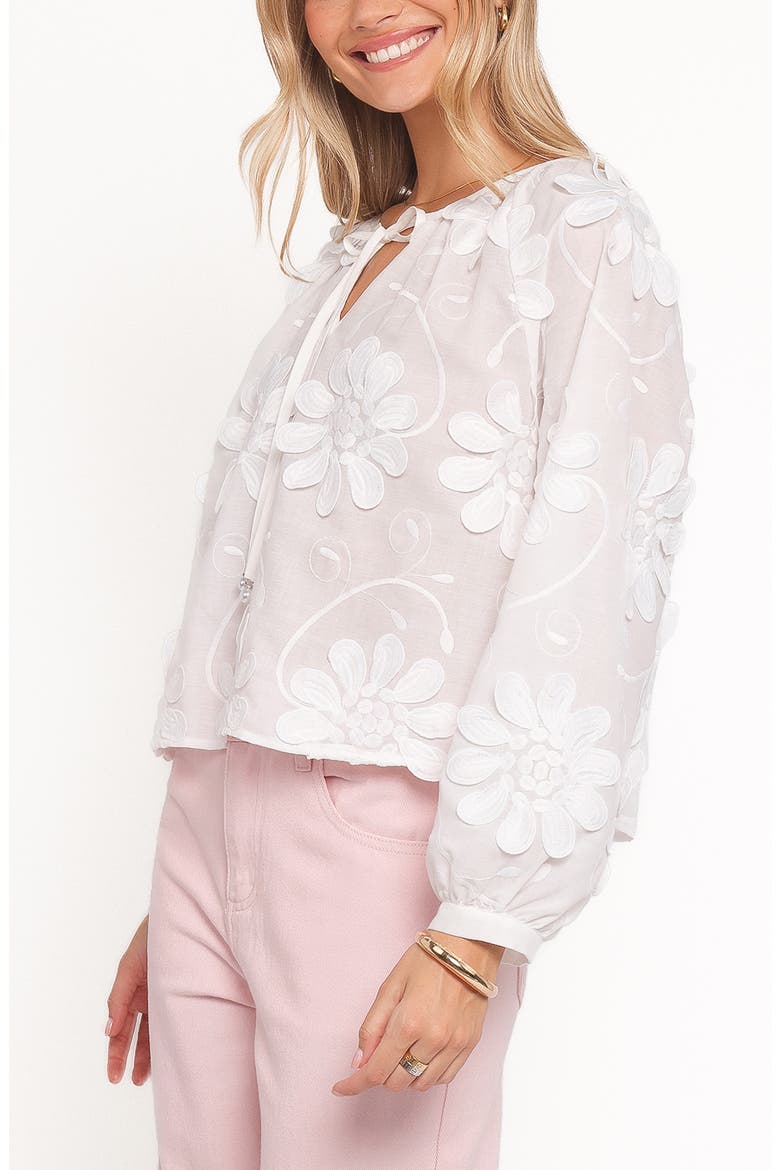 Leire Embroidered Top, Alternate, color, WHITE
