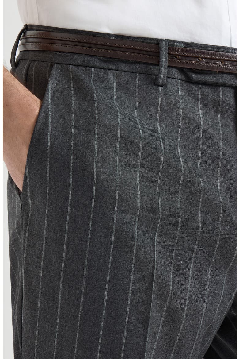 Wide chalk stripe trousers, Alternate, color, Grey