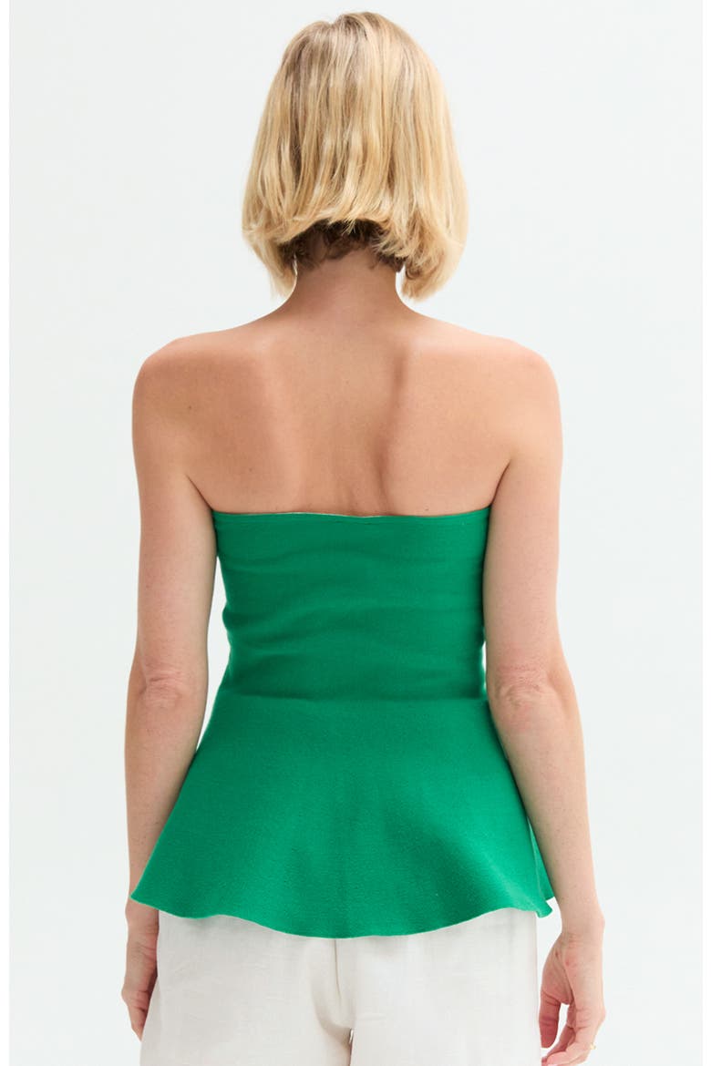 Jacquard Knit Peplum Top, Alternate, color, Green