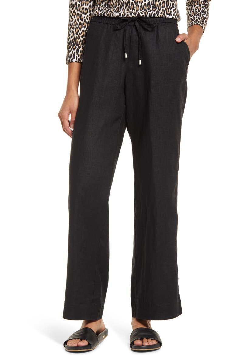Two Palms Easy Linen Pants, Main, color, BLACK