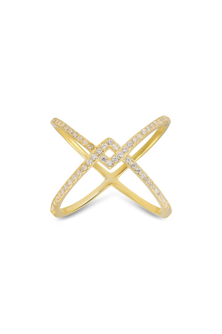 Zigzag Cubic Zirconia Ring, Main, color, GOLD