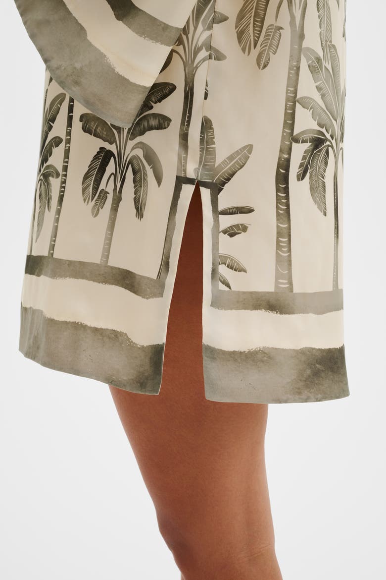 Leonella V-Neck Tunic Mini Dress, Alternate, color, Palm