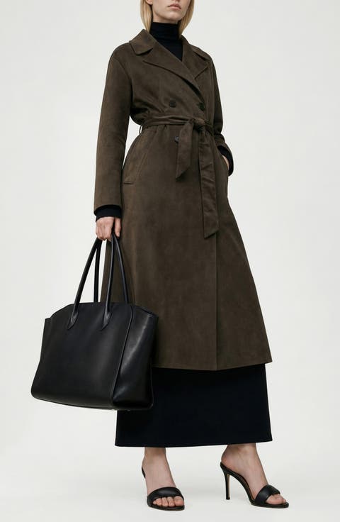 Allison Faux Suede Trench Coat