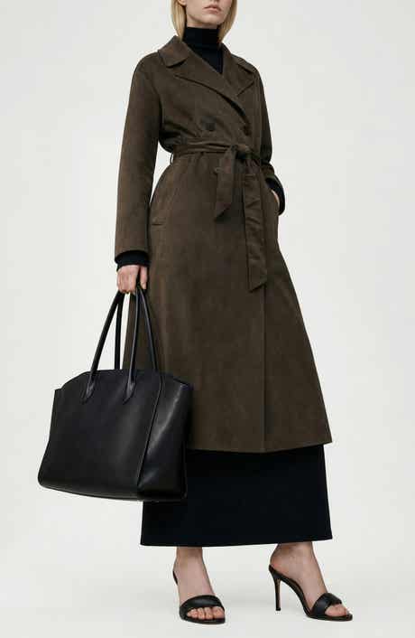 Allison Faux Suede Trench Coat