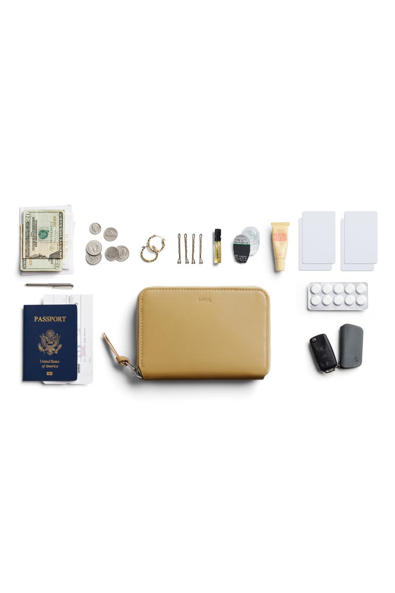 Leather RFID Folio Wallet, Alternate, color, MUSTARD